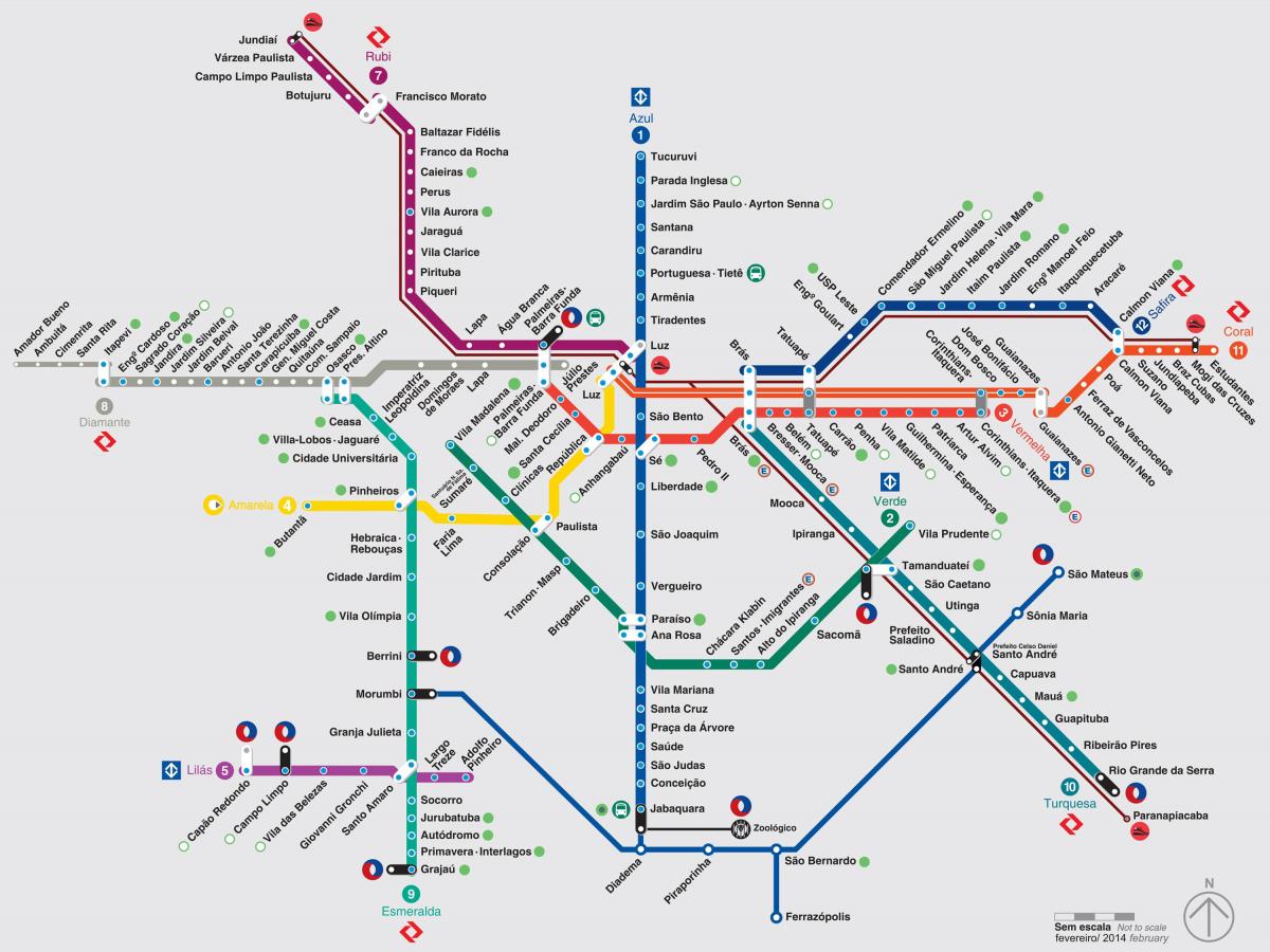 Plan des stations de metro de São Paulo